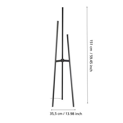 Eglo - Candeeiro de pé LED/30W/230V preto