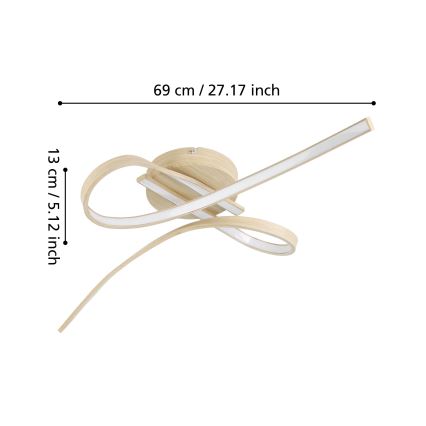 Eglo - Candeeiro de tecto LED/20,5W/230V castanho