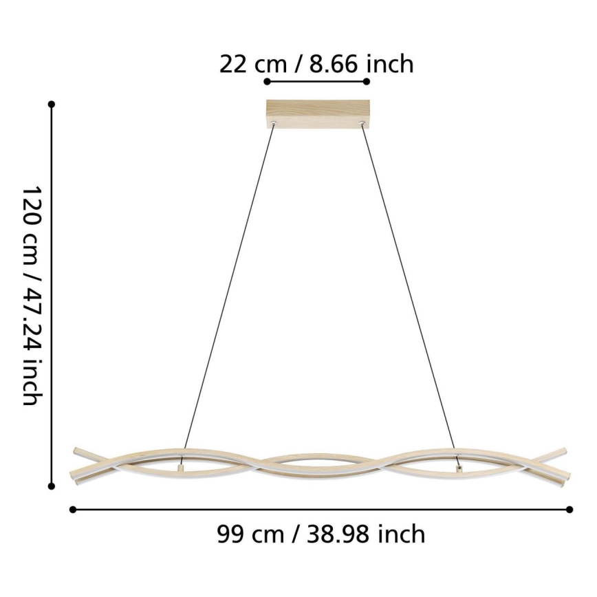 Eglo - Lustre LED suspenso por cabo LED/35W/230V dourado