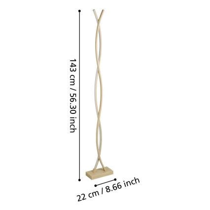 Eglo - Candeeiro de Pé LED/36W/230V dourado
