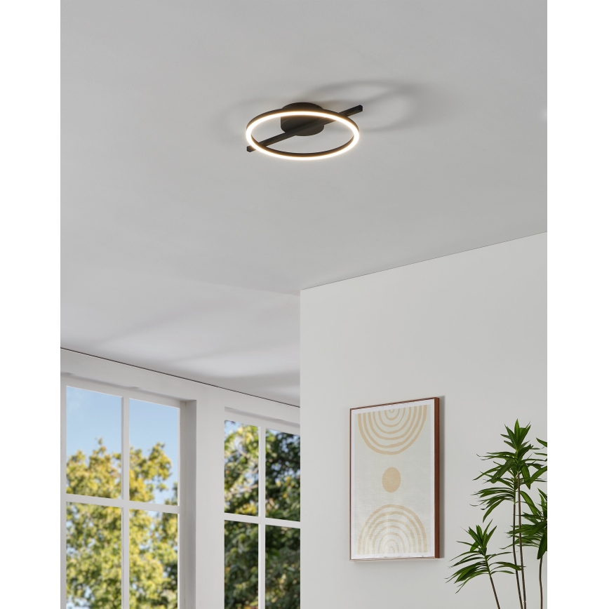 Eglo - Iluminação de teto LED RGBW com regulação LED/17W/230V 2700-6500K preto + comando