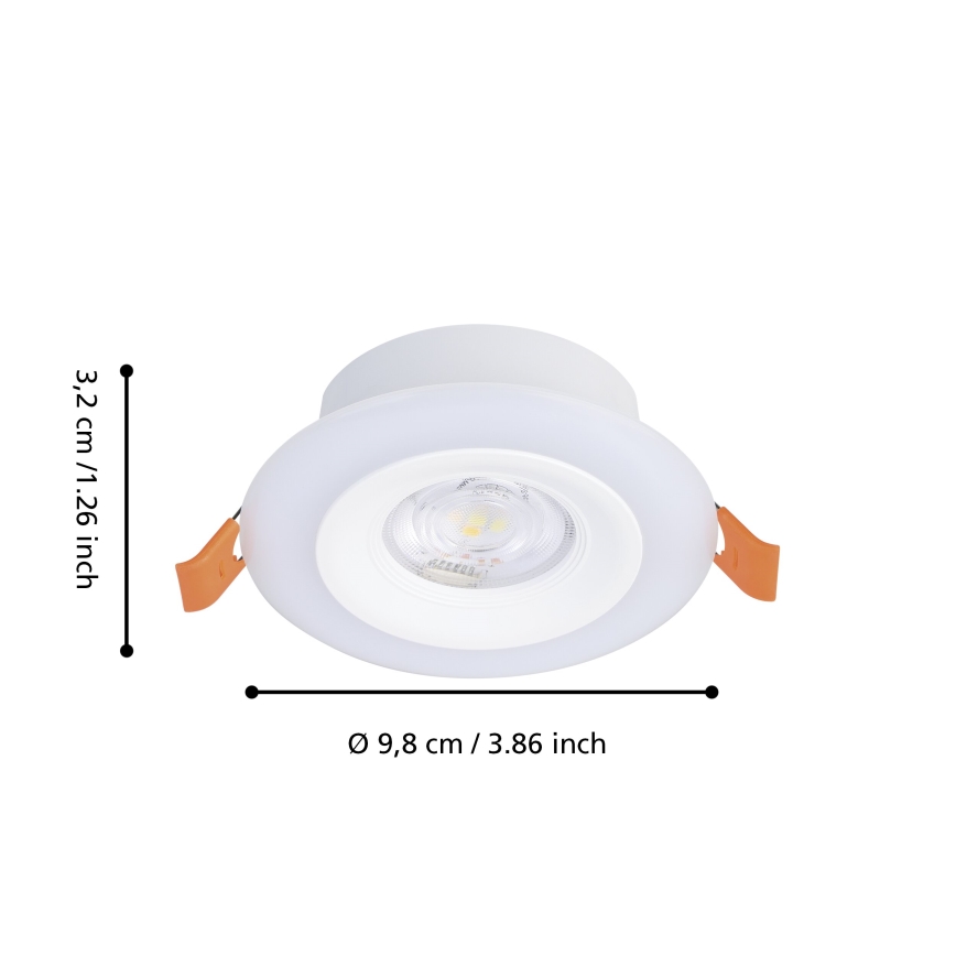 Eglo - CONJUNTO 3x Focos de encastrar LED RGBW para casa de banho com regulação 3xLED/3,8W/230V 2700-6500K IP44 + comando