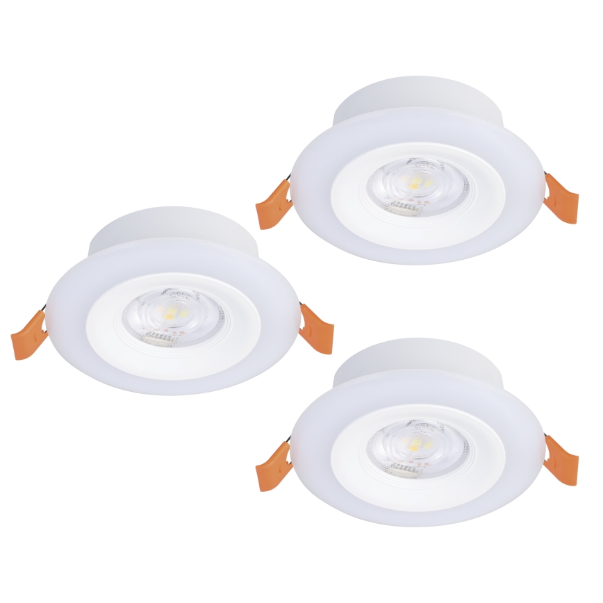 Eglo - Conjunto de 3 luminárias LED RGBW encastradas e dimerizáveis para casa de banho LED/3,8W/230V 2700-6500K IP44 + comando remoto