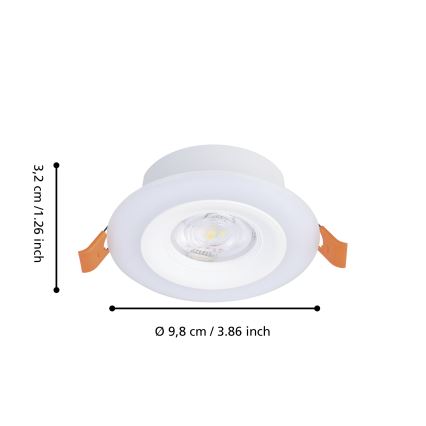 Eglo - Conjunto de 3 luminárias LED RGBW encastradas e dimerizáveis para casa de banho LED/3,8W/230V 2700-6500K IP44 + comando remoto