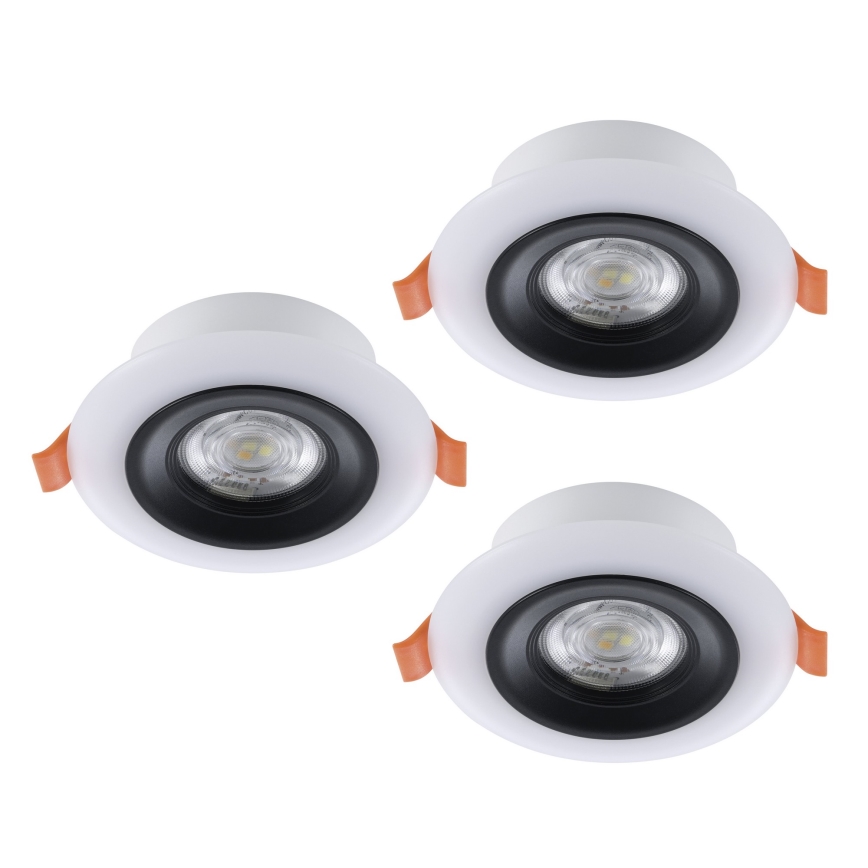 Eglo - Conjunto de 3 luminárias de encastrar para casa de banho LED RGBW dimerizáveis LED/3,8W/230V 2700–6500K IP44 + comando à distância