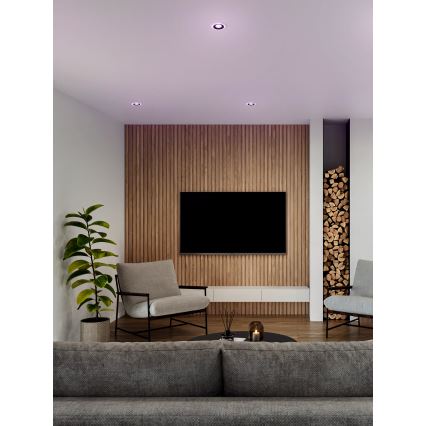 Eglo - Conjunto de 3 luminárias de encastrar para casa de banho LED RGBW dimerizáveis LED/3,8W/230V 2700–6500K IP44 + comando à distância