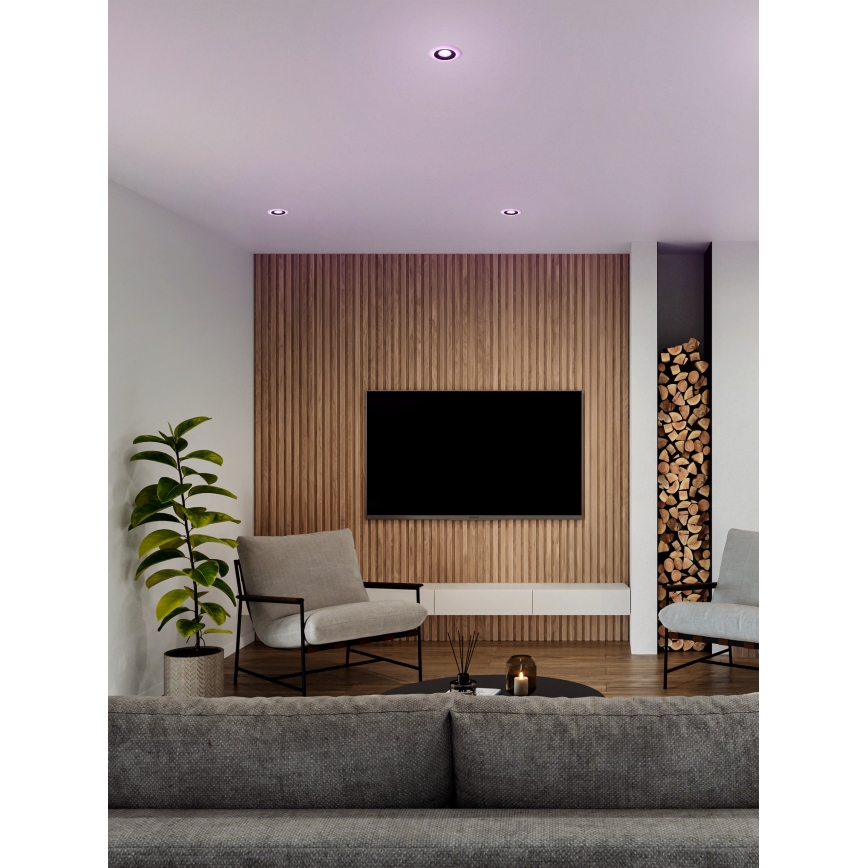 Eglo - Conjunto de 3 luminárias de encastrar para casa de banho LED RGBW dimerizáveis LED/3,8W/230V 2700–6500K IP44 + comando à distância