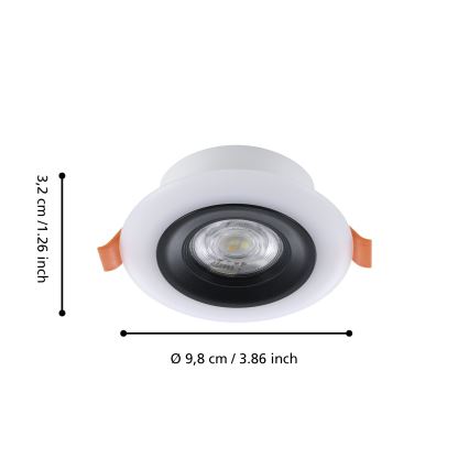 Eglo - Conjunto de 3 luminárias de encastrar para casa de banho LED RGBW dimerizáveis LED/3,8W/230V 2700–6500K IP44 + comando à distância
