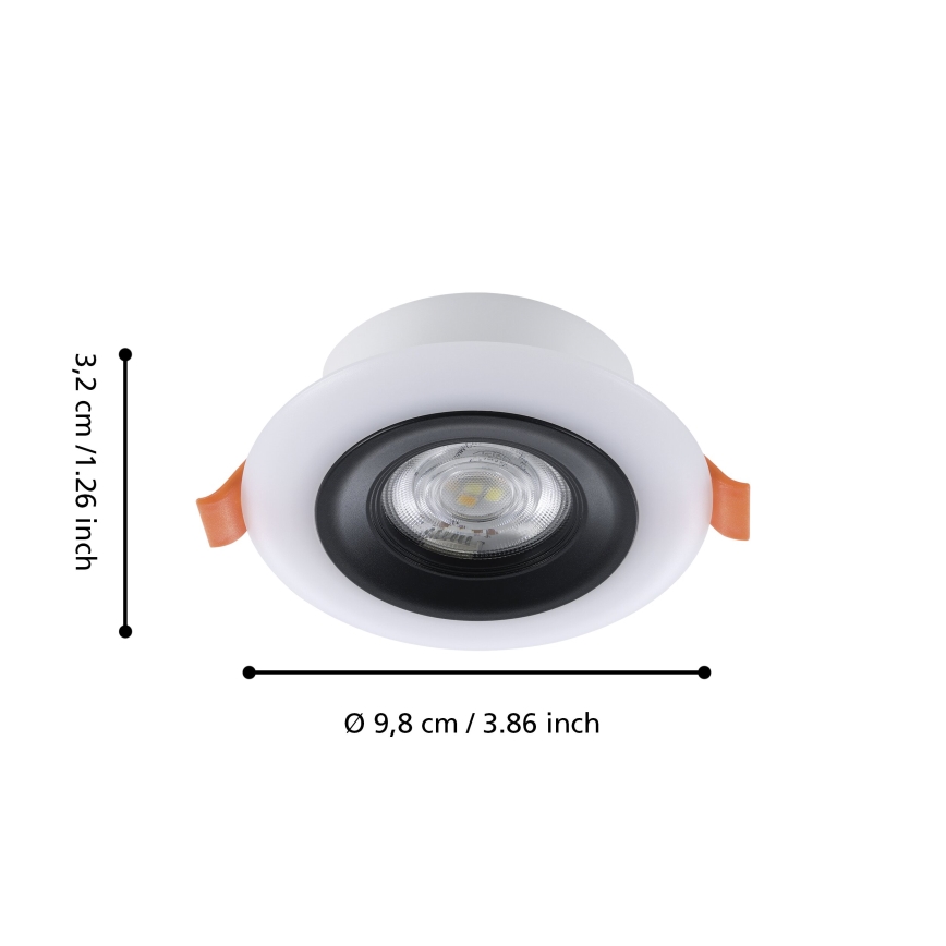 Eglo - Conjunto de 3 luminárias de encastrar para casa de banho LED RGBW dimerizáveis LED/3,8W/230V 2700–6500K IP44 + comando à distância