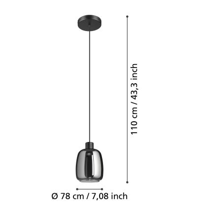 Eglo - Candeeiro suspenso LED RGBW com regulação LED/3,7W/230V 2700-6500K preto ZigBee