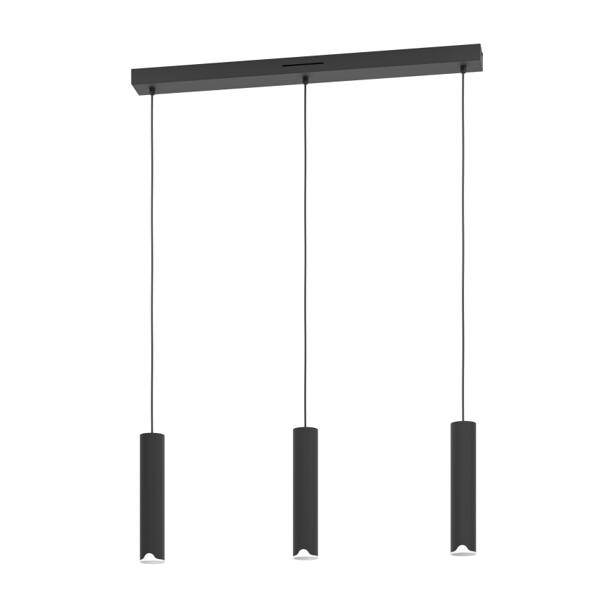 Eglo - LED RGBW Candeeiro suspenso com regulação 3xLED/3,7W/230V 2700-6500K preto