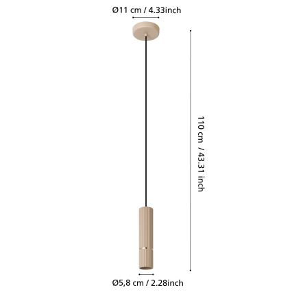 Eglo - Candeeiro suspenso LED 1xGU10/5W/230V 3000K bege