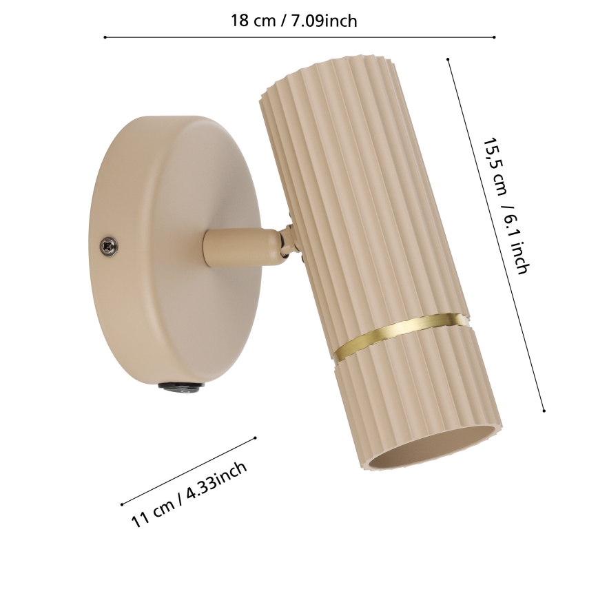 Eglo - Iluminação de parede LED 1xGU10/5W/230V 3000K bege