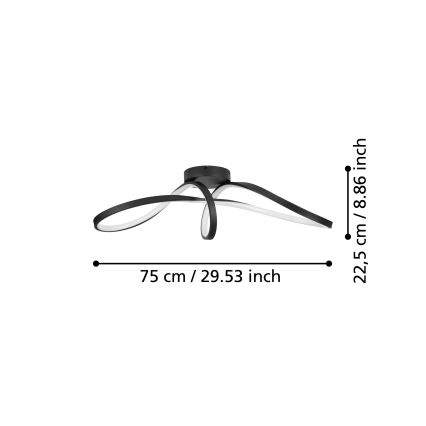 Eglo - Iluminação de teto LED RGBW com regulação LED/22W/230V 2700-6500K preto