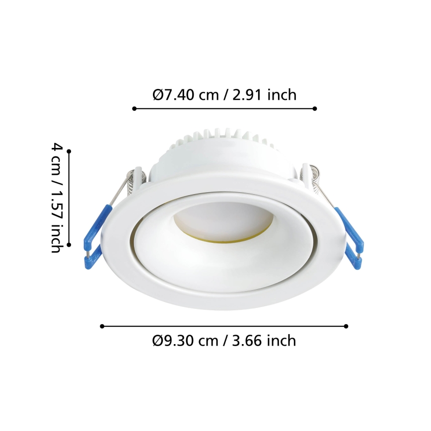 Eglo - Foco de encastrar LED com regulação/4,9W/230V branco
