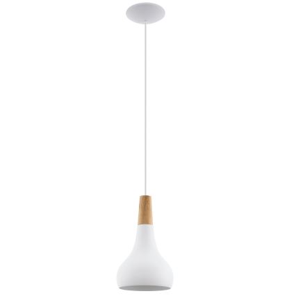 Eglo - Pendente em cabo 1xE27/60W/230V Ø 18 cm branco