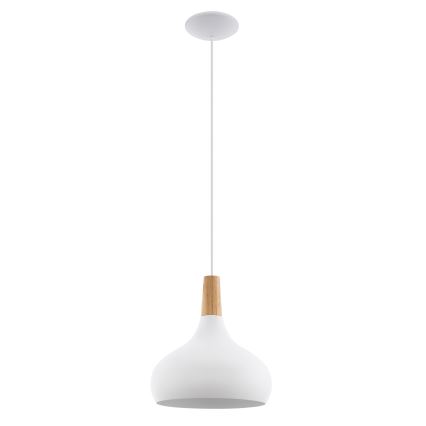 Eglo - Lustre suspenso em cabo 1xE27/60W/230V diâmetro 28 cm branco