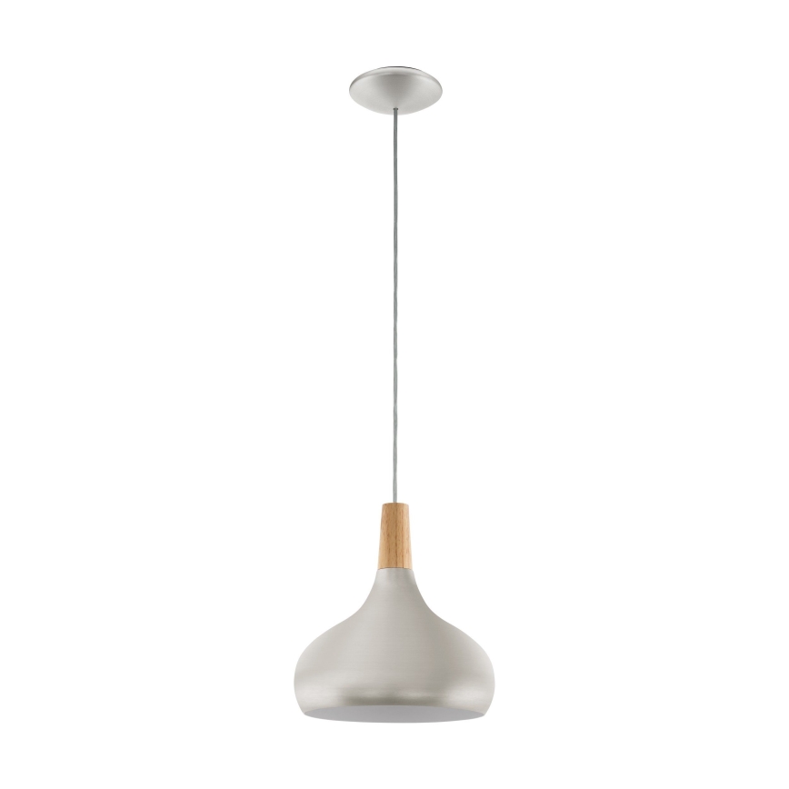 Eglo - Lustre suspenso por cabo 1xE27/60W/230V, Ø 28 cm, acabamento prateado