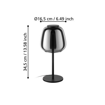 Eglo - Lâmpada de Mesa LED RGBW Dimerizável LED/7,7W/230V 2700-6500K fumê
