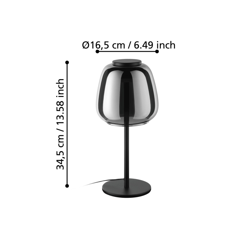 Eglo - Lâmpada de Mesa LED RGBW Dimerizável LED/7,7W/230V 2700-6500K fumê