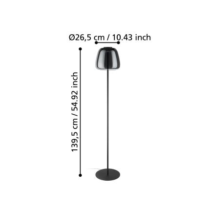 Eglo - Candeeiro de pé LED RGBW regulável LED/15,5W/230V 2700-6500K fumado