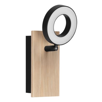 Eglo - Aplique de parede com spot LED/4,2W/230V preto/castanho