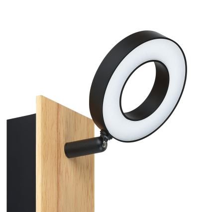Eglo - Aplique de parede com spot LED/4,2W/230V preto/castanho