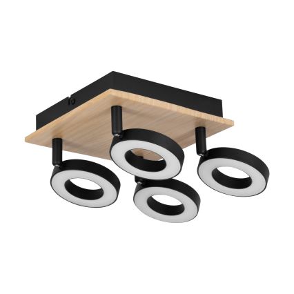 Eglo - Spot LED 4xLED/4,2W/230V preto/castanho