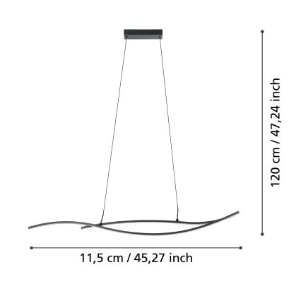 Eglo - Candeeiro suspenso LED LED/20W/230V 4000K preto