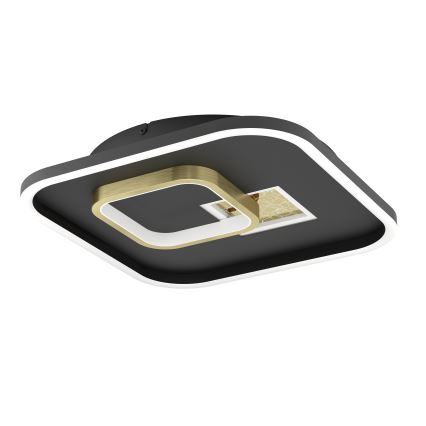 Eglo - Candeeiro de tecto LED/16,2W/230V + LED/9,2W 38x38 cm preto/dourado