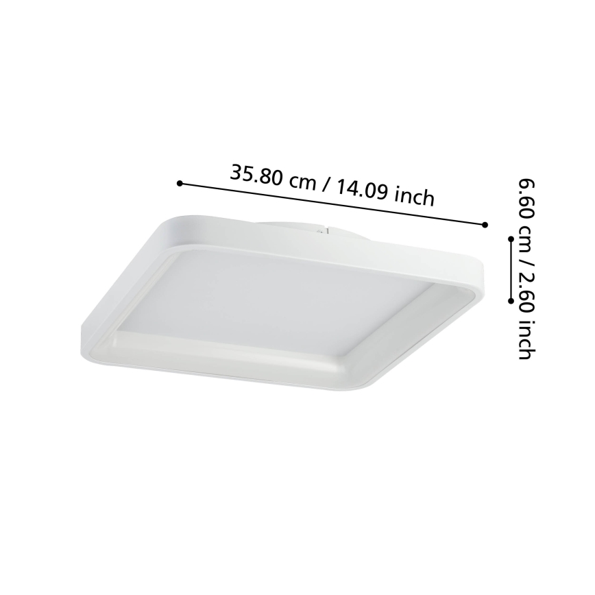 Eglo - Iluminação de teto LED com regulação LORETELLO LED/12W/230V branco + comando
