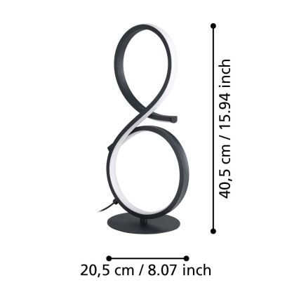 Eglo - Candeeiro de mesa LED LED/11,4W/230V 3000K preto