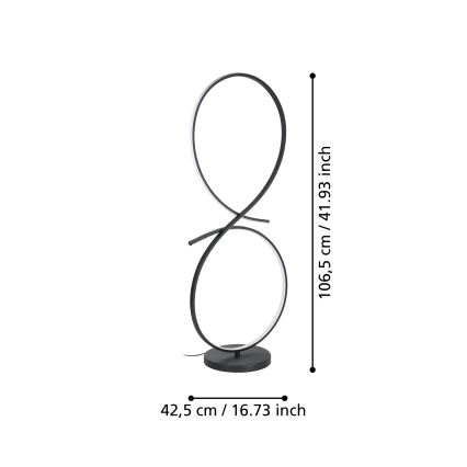 Eglo - Candeeiro de chão LED LED/20W/230V 3000K preto