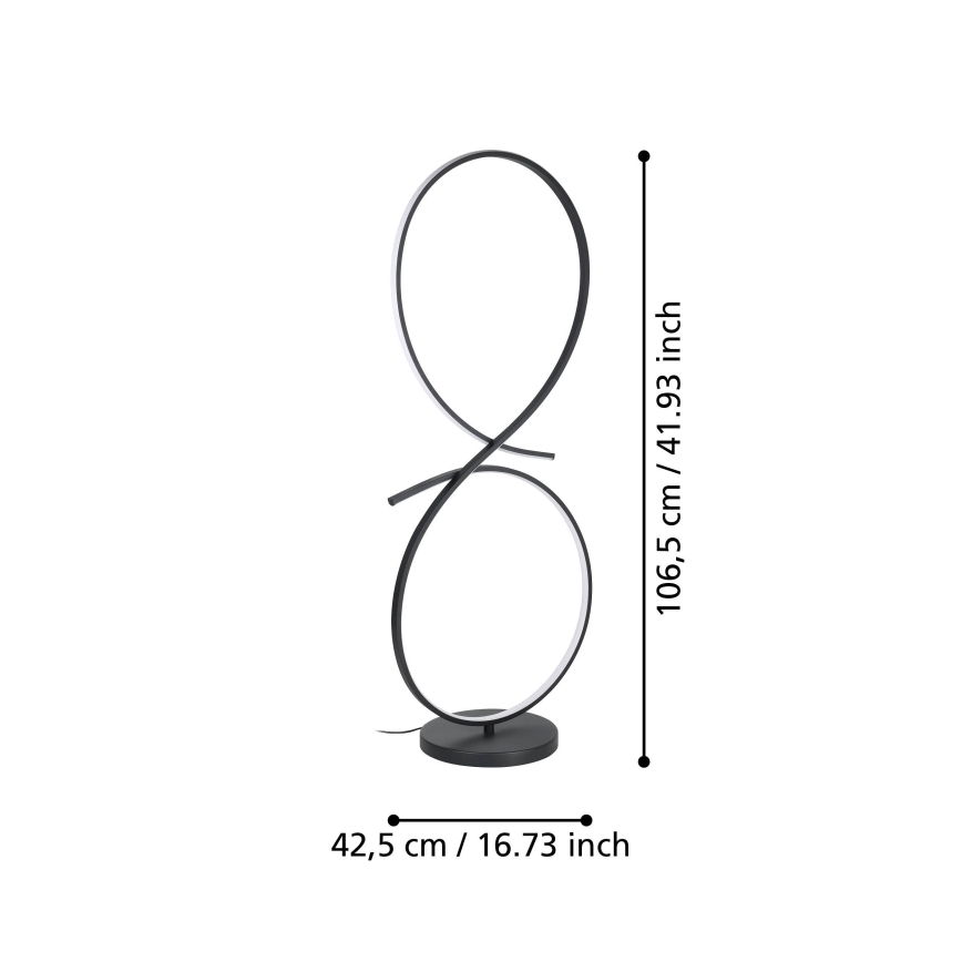 Eglo - Candeeiro de chão LED LED/20W/230V 3000K preto