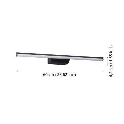 Eglo 901287 - Iluminação para casa de banho LED RGBW regulável REGELLO-Z 12W/230V IP44 preto