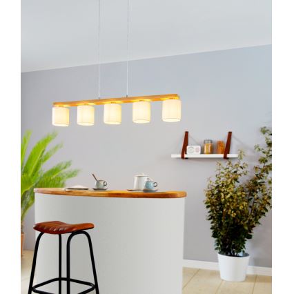 Eglo - Lustre suspenso por cabo 5xE27/28W/230V