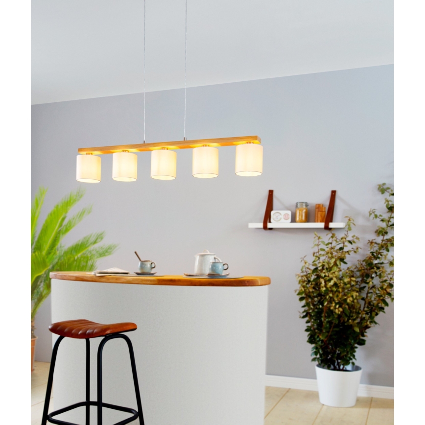 Eglo - Lustre suspenso por cabo 5xE27/28W/230V