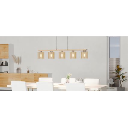 Eglo - Lustre suspenso com cabo 5xE27/28W/230V