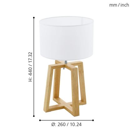 Eglo - Candeeiro de mesa 1xE27/60W/230V