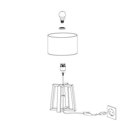 Eglo - Candeeiro de mesa 1xE27/60W/230V