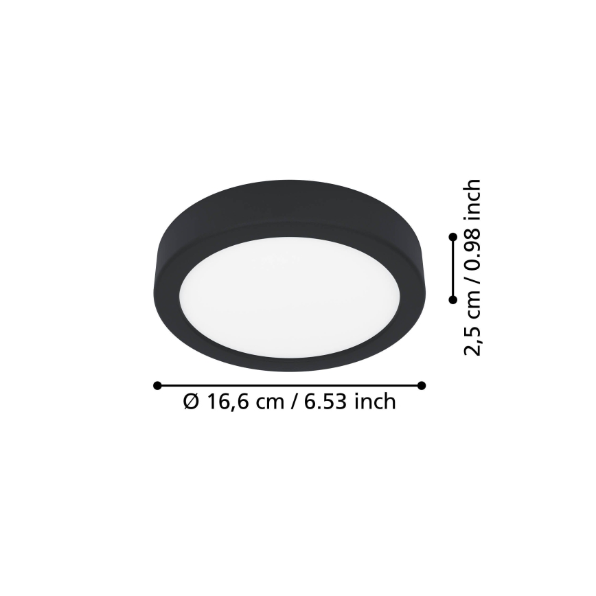 Eglo - Candeeiro de tecto LED/7,5W/230V 2700/4000/6500K Ø 16,6 cm preto