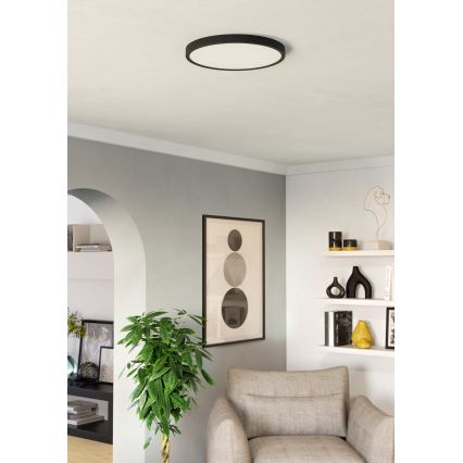 Eglo - Luminária de teto LED/17W/230V 2700/4000/6500K Ø 38,9 cm preta