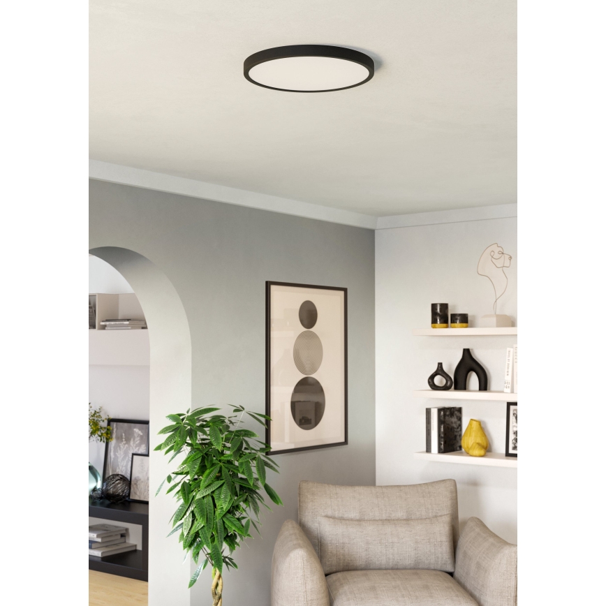Eglo - Luminária de teto LED/17W/230V 2700/4000/6500K Ø 38,9 cm preta