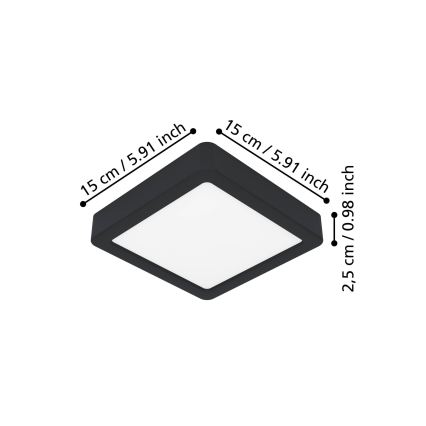 Eglo - Candeeiro de tecto LED/7W/230V 2700/4000/6500K 15x15cm preto