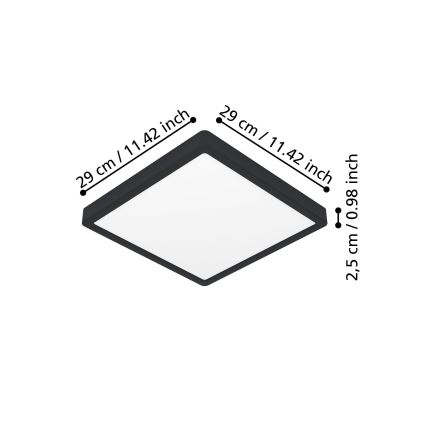 Eglo - Candeeiro de tecto LED LED/13W/230V 2700/4000/6500K 29x29cm preto