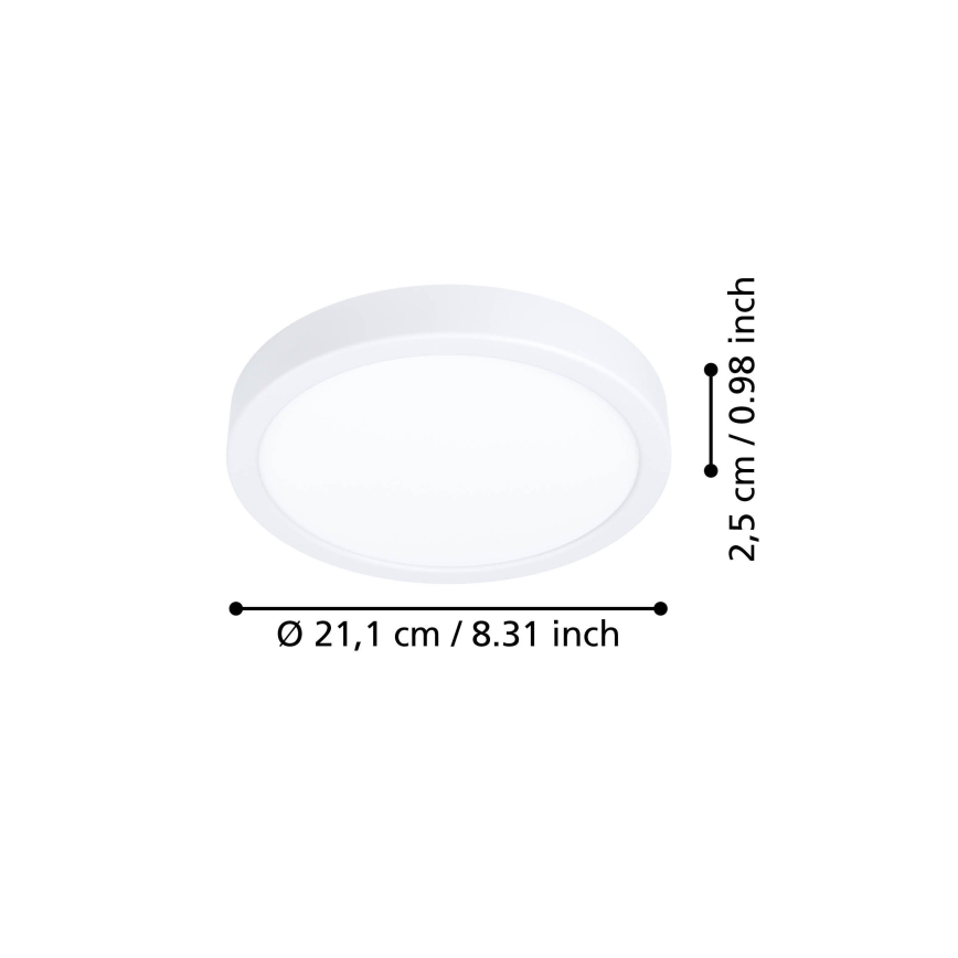 Eglo - Candeeiro de teto LED LED/11,5W/230V 2700/4000/6500K pr. 21,1 cm branco
