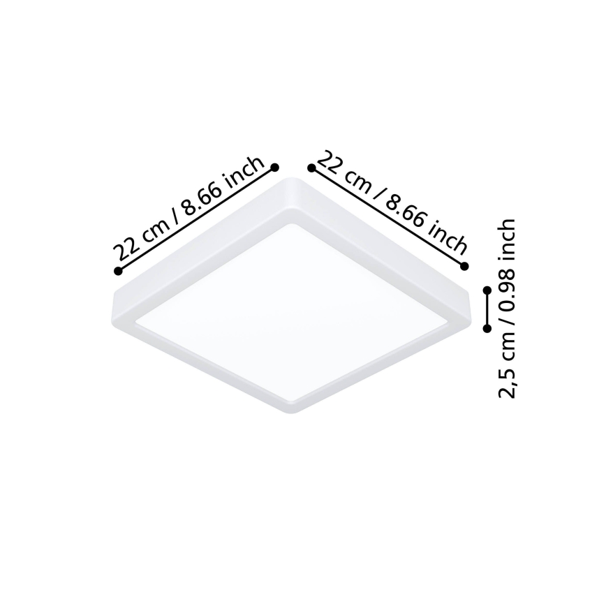 Eglo - Candeeiro de tecto LED/10,5W/230V 2700/4000/6500K 22x22 cm branco