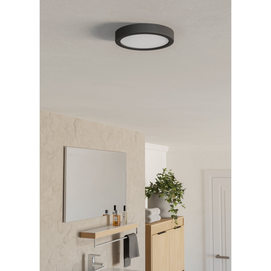 Eglo - Luminária de teto para casa de banho LED/7,5W/230V 2700/4000/6500K diâmetro 16,6 cm IP44 preta