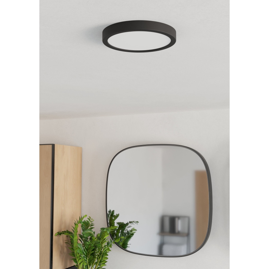 Eglo - Luminária de teto LED para casa de banho LED/11,5W/230V 2700/4000/6500K diâmetro 21,1 cm IP44 preta