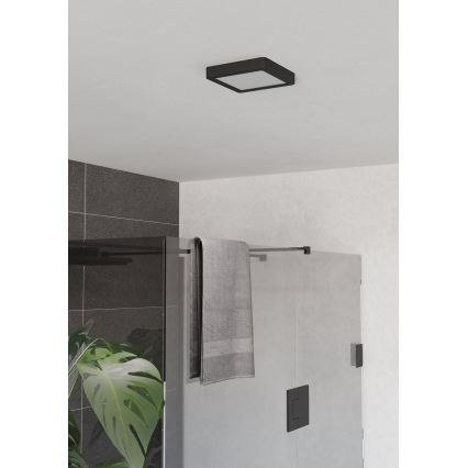 Eglo - Candeeiro de tecto LED para casa de banho LED/7W/230V 2700/4000/6500K 15x15 cm IP44 preto